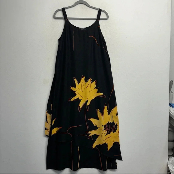 Animale by Jacques Ruc Layered Floral Tank Maxi Dress 3 / L Cotton - Picture 5 of 11